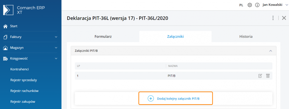 Jak Dodać Załącznik PIT/B(18) Do Deklaracji Rocznej PIT-36L(17) Oraz ...