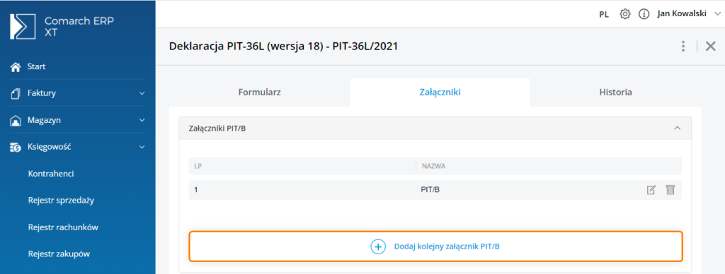 Jak Dodać Załącznik PIT/B(19) Do Deklaracji Rocznej PIT-36L(18) Oraz ...